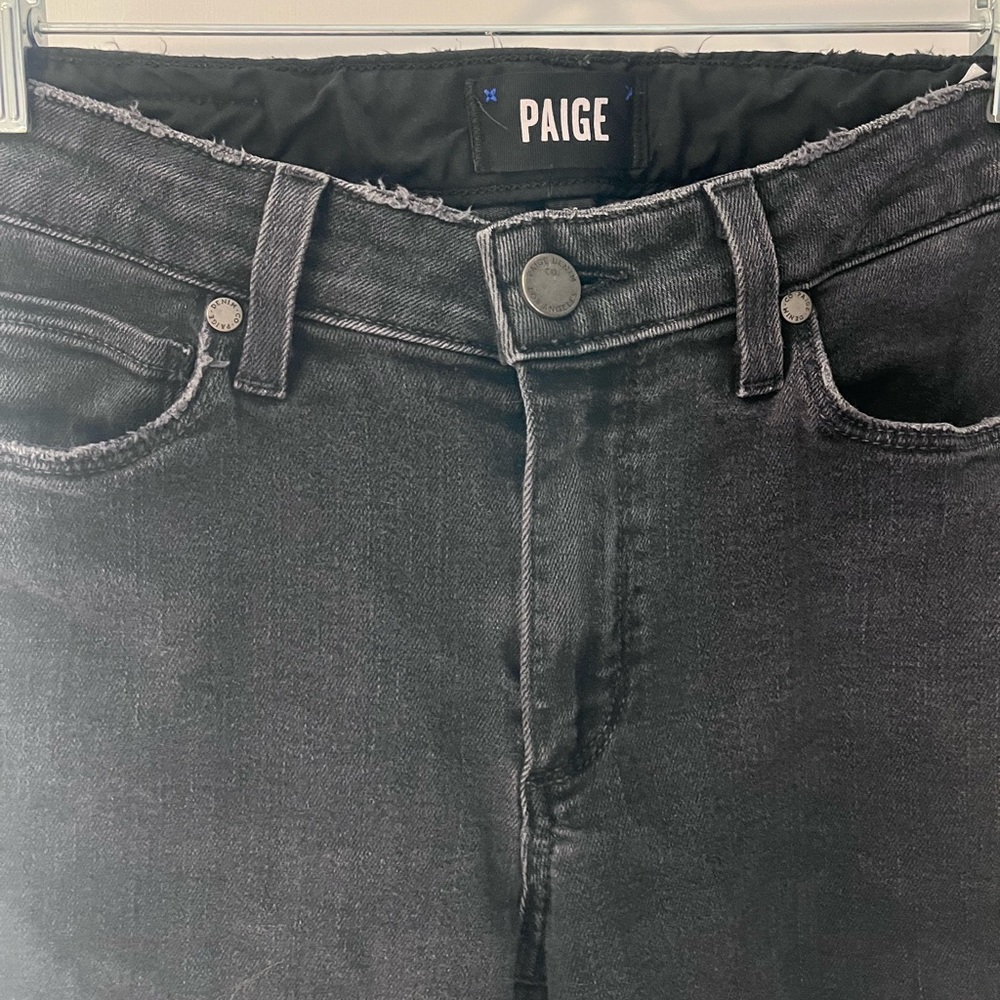 PAIGE raw hem wide leg premium denim size 24